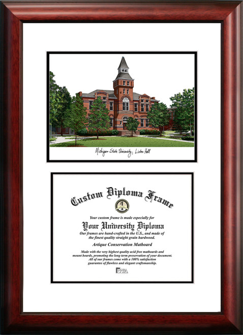 Michigan State Spartans Linton Hall Scholar Diploma Frame