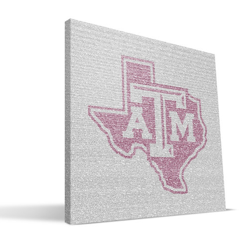 Texas A&M Aggies 16" x 16" Typo Canvas Print