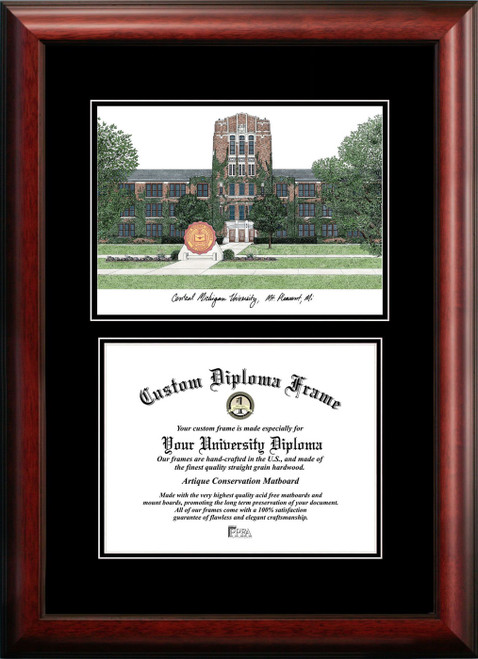 Central Michigan Chippewas Diplomate Diploma Frame