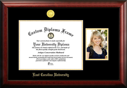 East Carolina Pirates Gold Embossed Diploma Frame with Portrait