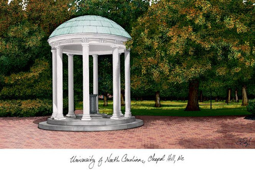 North Carolina Tar Heels Campus Images Lithograph