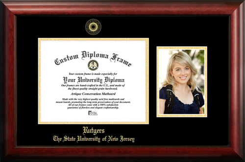 Rutgers Scarlet Knights Gold Embossed Diploma Frame with Portrait