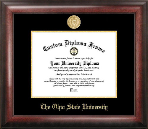 Ohio State Buckeyes Gold Embossed Diploma Frame