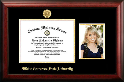 Middle Tennessee State Blue Raiders Gold Embossed Diploma Frame with Portrait