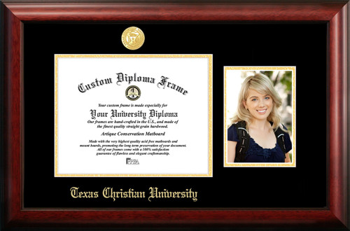 Texas Christian Horned Frogs Gold Embossed Diploma Frame with Portrait