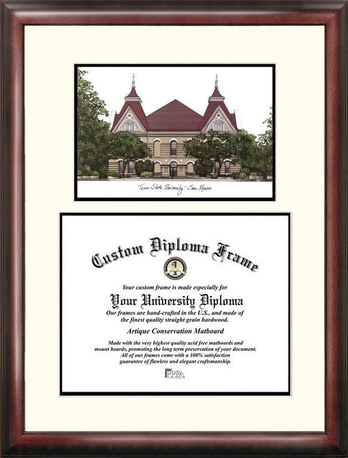 Texas State Bobcats Scholar Diploma Frame