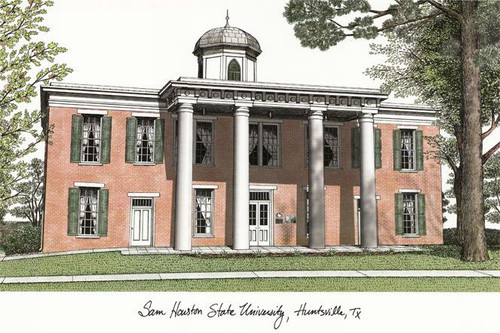 Sam Houston State Bearkats Campus Images Lithograph