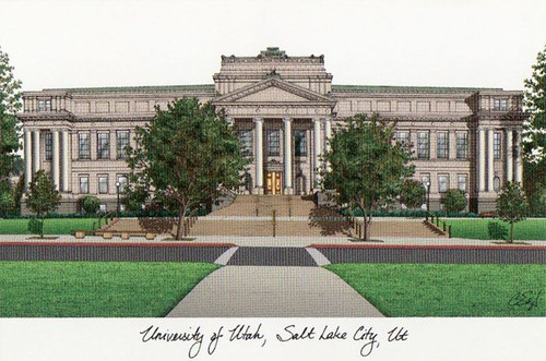 Utah Utes Campus Images Lithograph