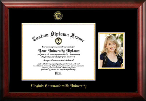 Virginia Commonwealth Rams Gold Embossed Diploma Frame with Portrait