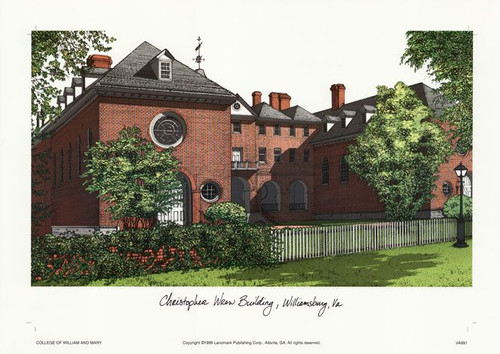 William & Mary Tribe Campus Images Lithograph
