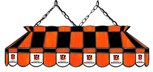 Cincinnati Bengals NFL Team 40" Rectangular Stained Glass Shade