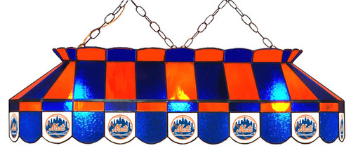 New York Mets MLB Team 40" Rectangular Stained Glass Shade