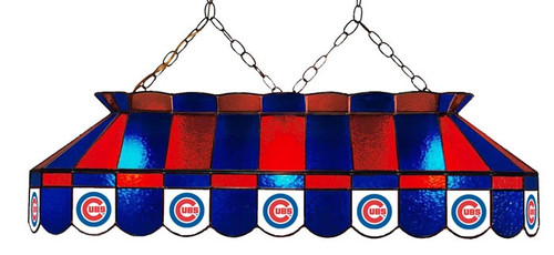 Chicago Cubs MLB Team 40" Rectangular Stained Glass Shade