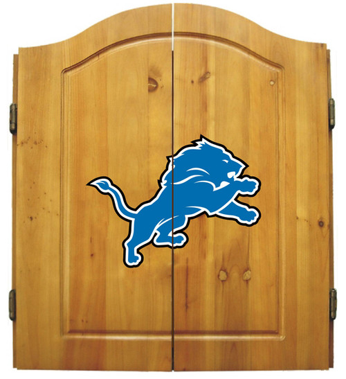 Detroit Lions NFL Complete Dart Board Cabinet Set (w/darts & flights)