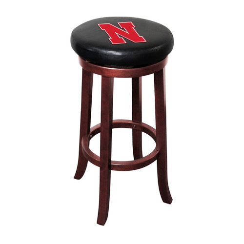 Nebraska Cornhuskers Wooden Bar Stool