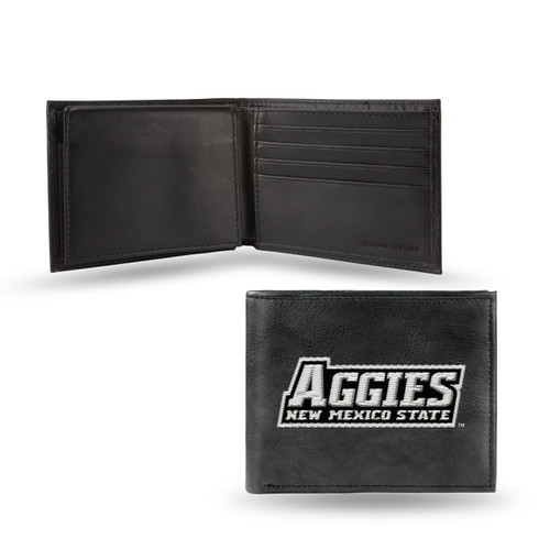 New Mexico State Aggies Embroidered Leather Billfold Wallet