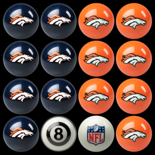 Denver Broncos NFL Home vs. Away Pool Ball Set