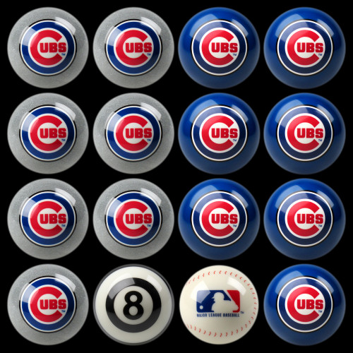 Chicago Cubs MLB Home vs. Away Pool Ball Set