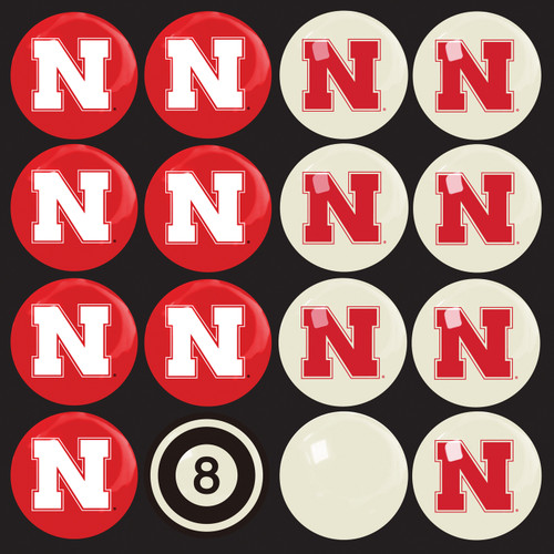 Nebraska Cornhuskers Billiard Balls - Full Set