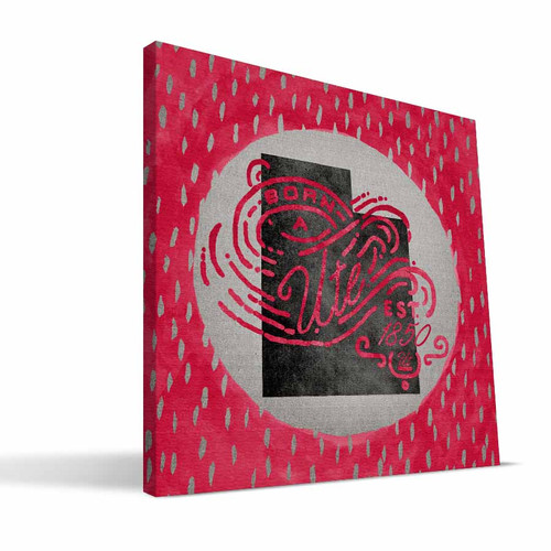 Utah Utes 12" x 12" Born a Fan Canvas Print