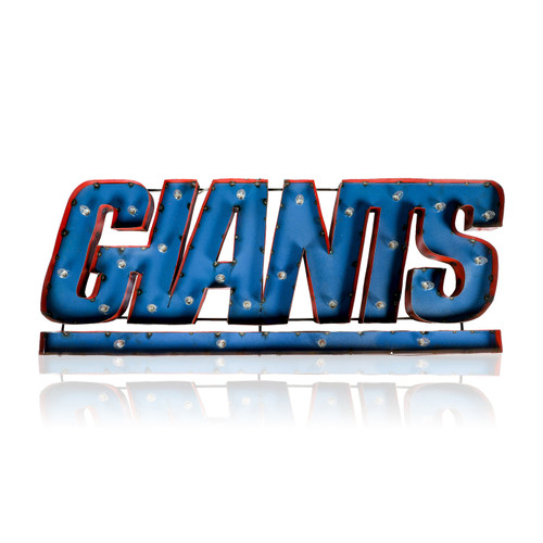 New York Giants Lighted Recycled Metal Sign