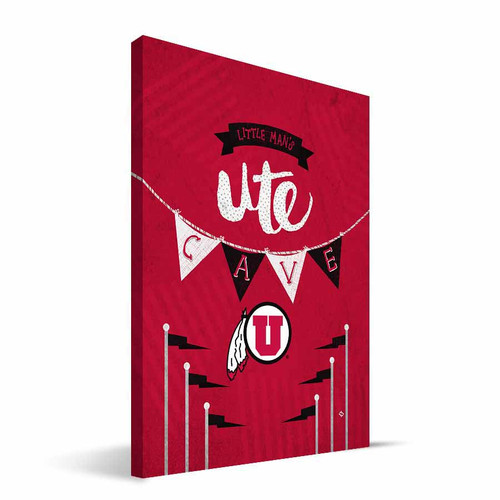 Utah Utes 8" x 12" Little Man Canvas Print