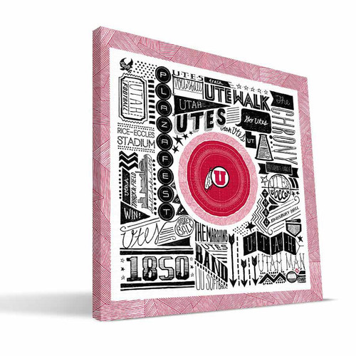 Utah Utes 16" x 16" Pictograph Canvas Print