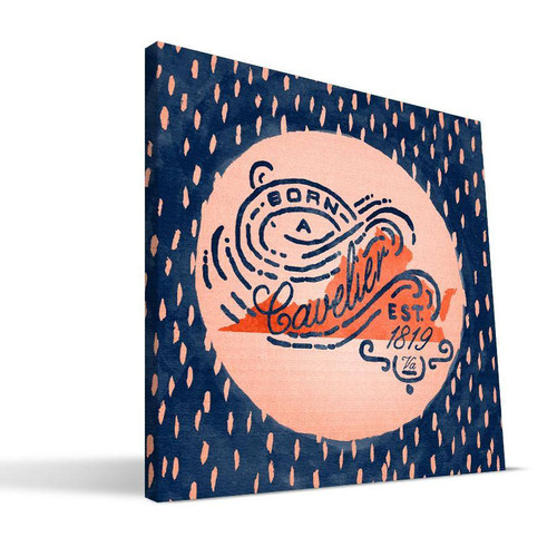 Virginia Cavaliers 12" x 12" Born a Fan Canvas Print