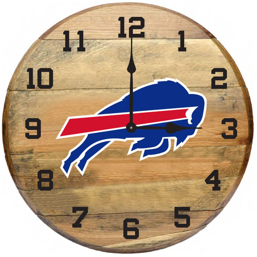 Buffalo Bills Oak Barrel Clock
