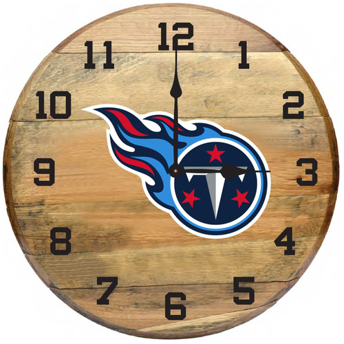 Tennessee Titans Oak Barrel Clock