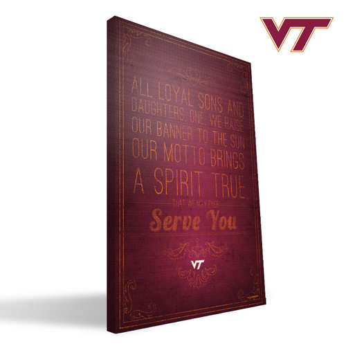 Virginia Tech Hokies 16" x 24" Song Canvas Print