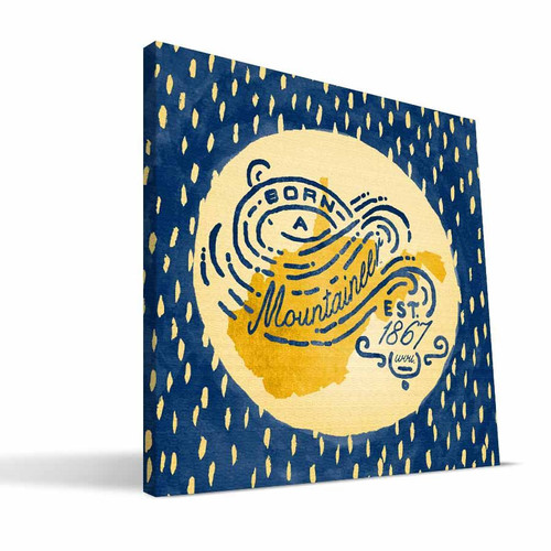 West Virginia Mountaineers 12" x 12" Born a Fan Canvas Print
