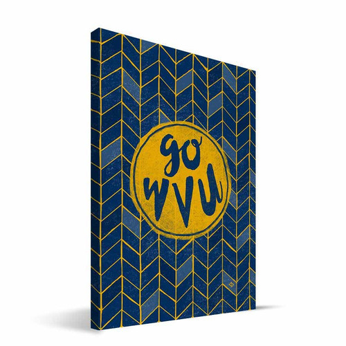 West Virginia Mountaineers 8" x 12" Geometric Canvas Print