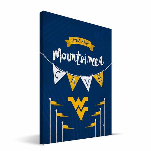 West Virginia Mountaineers 8" x 12" Little Man Canvas Print