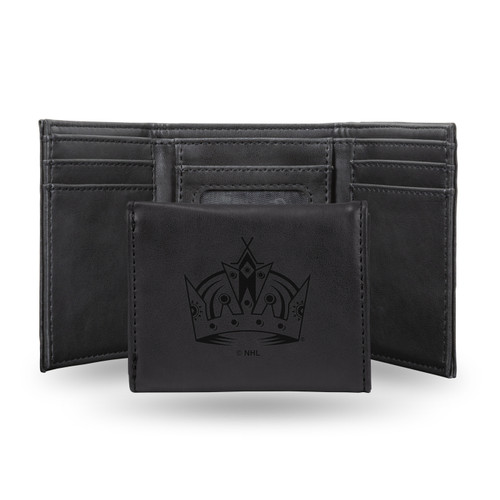 Los Angeles Kings Laser Engraved Black Trifold Wallet