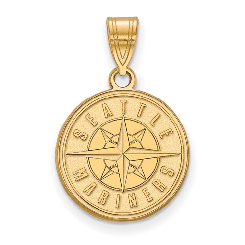 Seattle Mariners 10k Yellow Gold Medium Pendant
