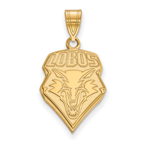 New Mexico Lobos 10k Yellow Gold Large Pendant