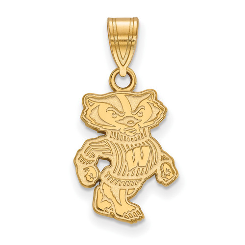 Wisconsin Badgers 10k Yellow Gold Medium Pendant