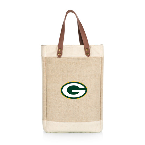 Green Bay Packers Pinot Jute 2 Bottle Insulated Wine Bag