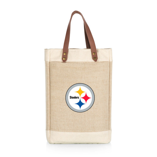 Pittsburgh Steelers Pinot Jute 2 Bottle Insulated Wine Bag