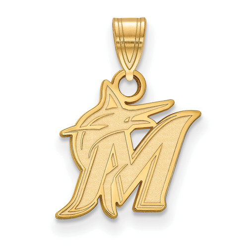 Miami Marlins 14k Yellow Gold Small Pendant
