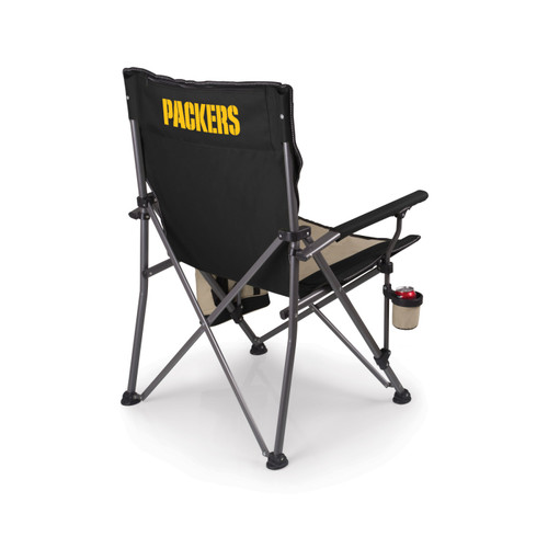 Green Bay Packers Black Big Bear XL Camp Chair with Cooler