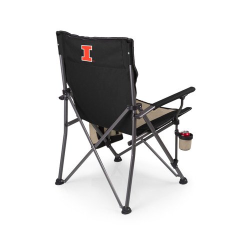 Illinois Fighting Illini Black Big Bear XL Camp Chair with Cooler