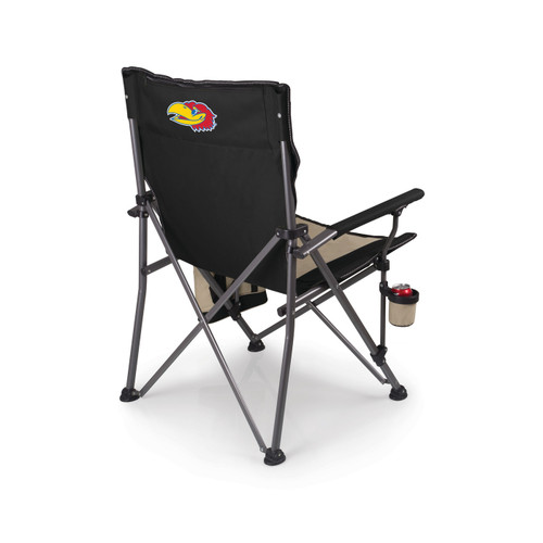 Kansas Jayhawks Black Big Bear XL Camp Chair with Cooler