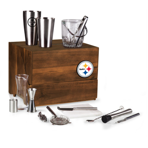 Pittsburgh Steelers Acacia Wood Madison Tabletop Bar