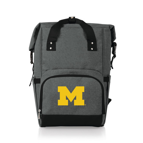 Michigan Wolverines On The Go Roll-Top Cooler Backpack