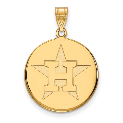 Houston Astros 14k Yellow Gold Large Disc Pendant