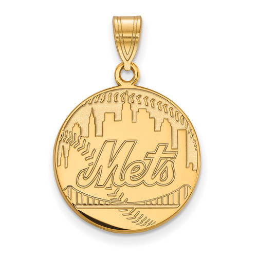 New York Mets 14K Yellow Gold Lg Pendant