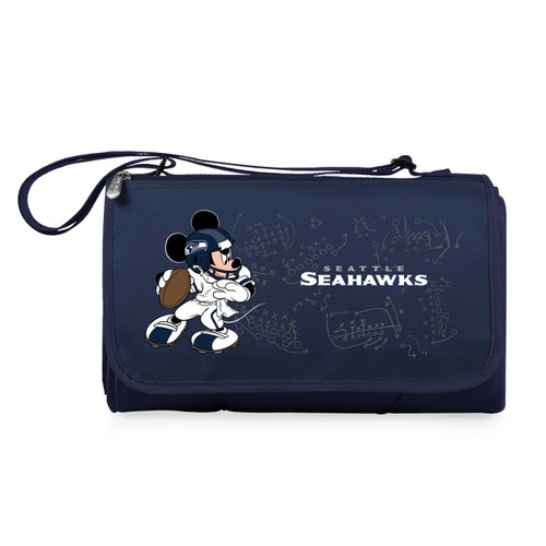 Seattle Seahawks Navy/Black Mickey Mouse Blanket Tote