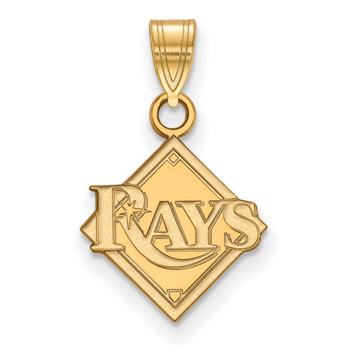 Tampa Bay Rays MLB Sterling Silver Gold Plated Small Pendant